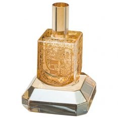 Gold Crystal Dreidel on Glass Base – Nes Gadol Hayah Poh