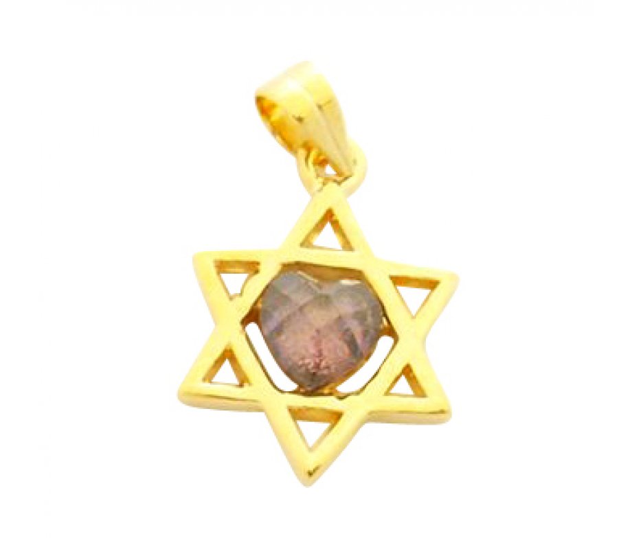 Gold Filled Amethyst Star of David Pendant