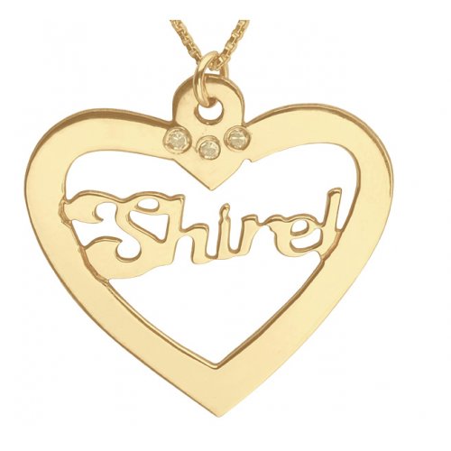 Gold Filled Heart English Name Necklace