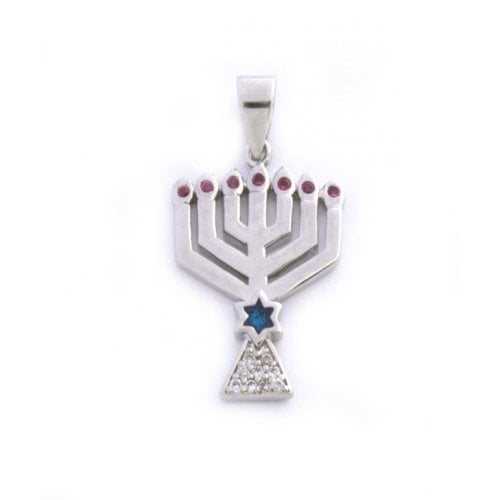 Gold Filled Menorah Pendant with Zircons