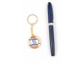 Gold Key Chain with Swivel Center, Blue and White Flag of Israel