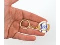 Gold Key Chain with Swivel Center, Blue and White Flag of Israel