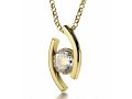 Gold Plate Swarovski I Love You Eye Necklace by Nano