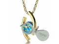 Gold Plate Swarovski I Love You Eye Necklace by Nano