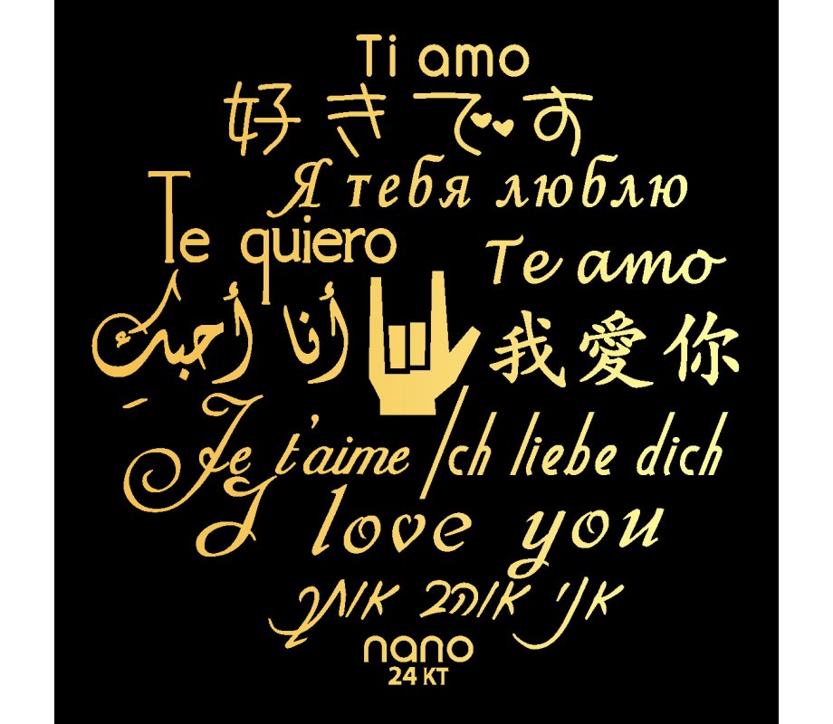 Gold Plate Swarovski I Love You Eye Necklace by Nano