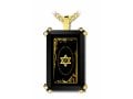 Gold Plated Jewish Pendant For Men - Shema Star Of David