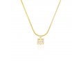 Gold Plated Sterling Silver Snake Chain Necklace with Zircon Letter Pendant