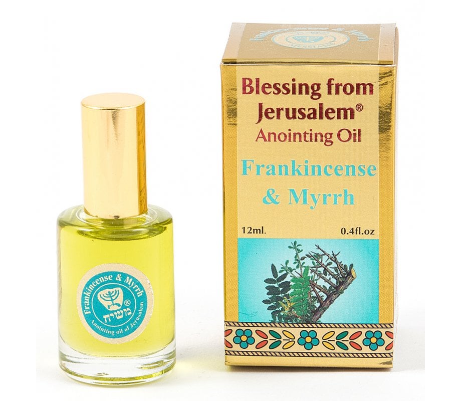 Gold Series Blessing from Jerusalem - Frankincense & Myrrh Anointing Oil 0.4 fl.oz (12ml)