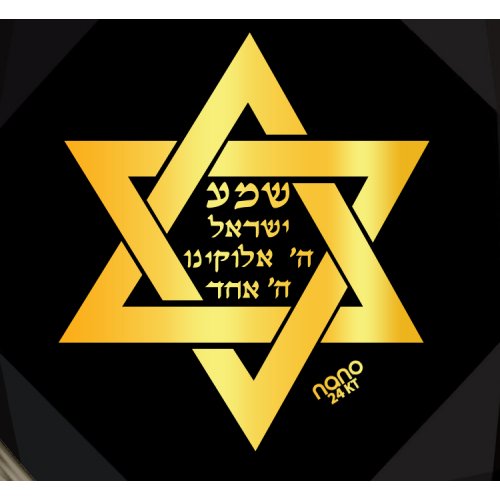 Gold Swarovski Shema Magen David Pendant by Nano