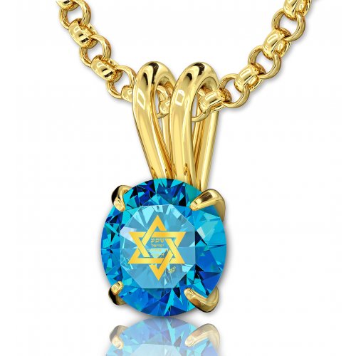 Gold Swarovski Shema Magen David Pendant by Nano