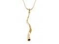 Gold Yemenite Shofar Necklace Pendant Rhodium Plated