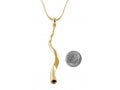 Gold Yemenite Shofar Necklace Pendant Rhodium Plated