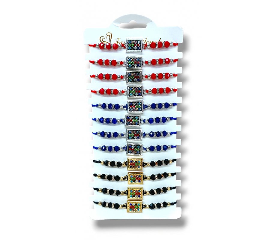 Good Luck Cord Bracelets with Breastplate Image, Assorted Colors  Package of 12