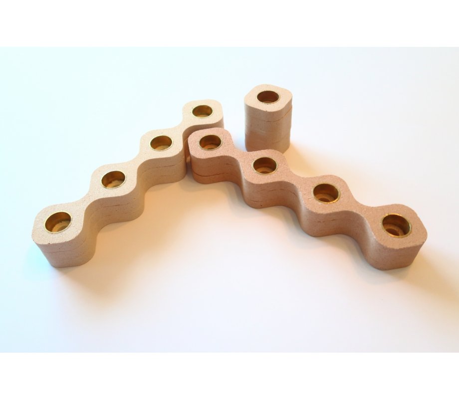 Graciela Noemi Handcrafted Chanukah Menorah, Wave Design - Pink and Cream