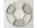 Graciela Noemi Handcrafted Modular Passover Seder Plate - Gray- White