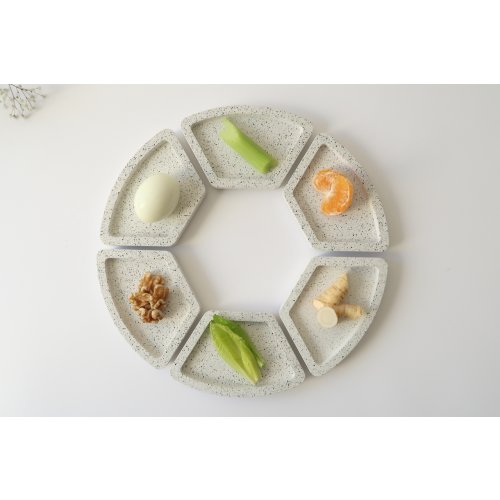 Graciela Noemi Handcrafted Modular Passover Seder Plate - White