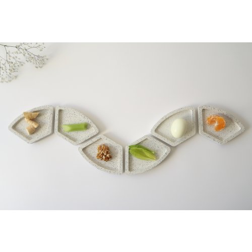 Graciela Noemi Handcrafted Modular Passover Seder Plate - White