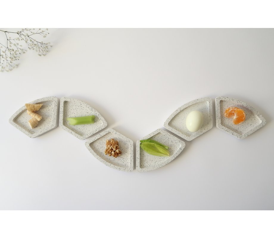 Graciela Noemi Handcrafted Modular Passover Seder Plate - White