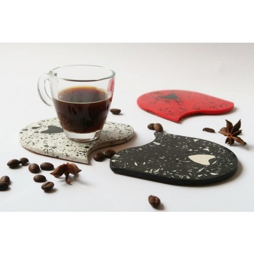 Graciela Noemi Handcrafted Pair of Coasters - Terrazzo Design