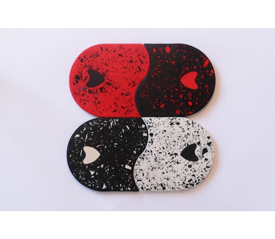 Graciela Noemi Handcrafted Pair of Coasters - Terrazzo Design