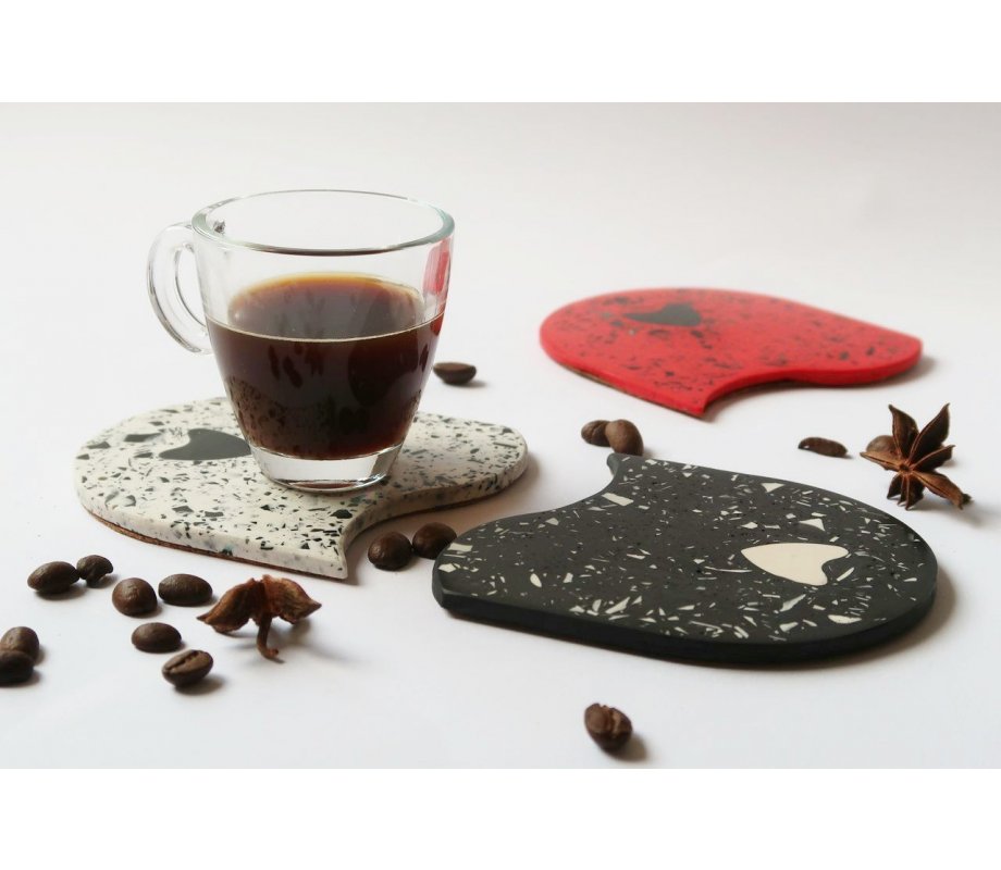 Graciela Noemi Handcrafted Pair of Coasters - Terrazzo Design