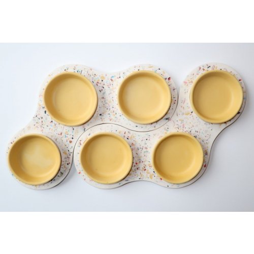 Graciela Noemi Handcrafted Terrazo Design Passover Seder Plate - Yellow