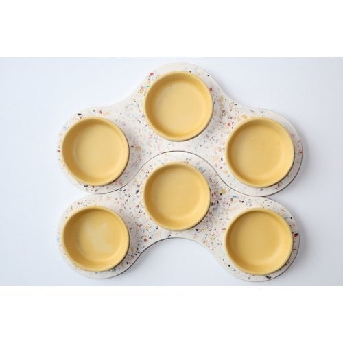 Graciela Noemi Handcrafted Terrazo Design Passover Seder Plate - Yellow