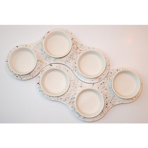 Graciela Noemi Handcrafted Terrazo Passover Seder Plate - White
