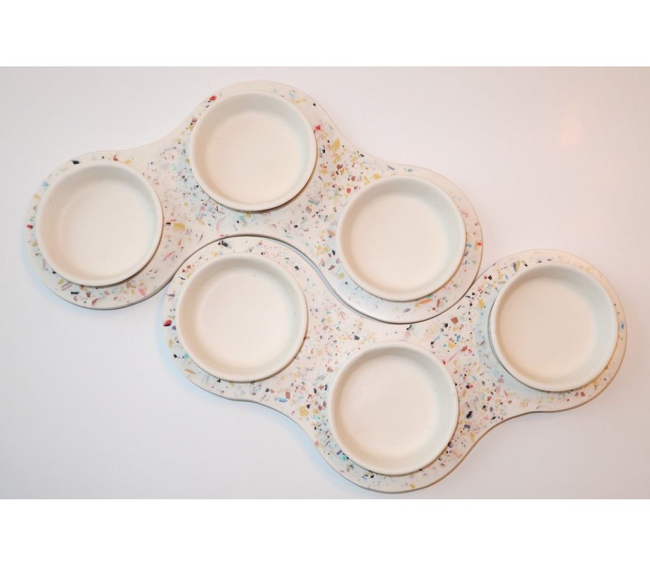 Graciela Noemi Handcrafted Terrazo Passover Seder Plate - White