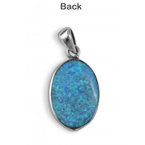 Grafted Pendant Necklace in 925 Sterling Silver with Created Opal