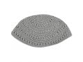 Gray Knitted Frik Kippah Yarmulke with holes