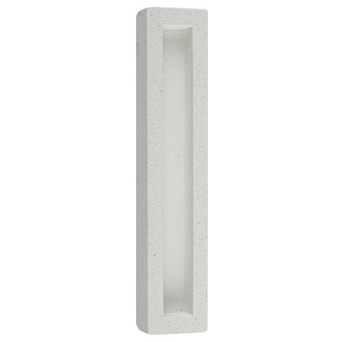 Gray Polyresin Mezuzah Case with Stone Effect, Silver Shin - For 12 cm Scroll