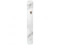 Gray and White Marble Aluminum Mezuzah Case, Side Channels  Various Lengths