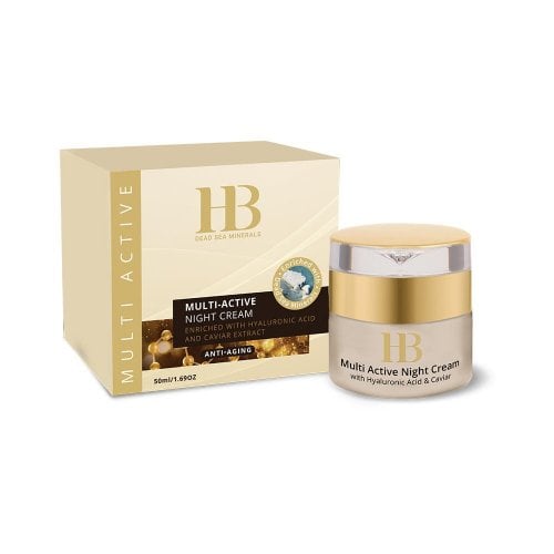 H&B Dead Sea Anti Aging Multi Active Night Cream with Hyaluronic Acid and Caviar