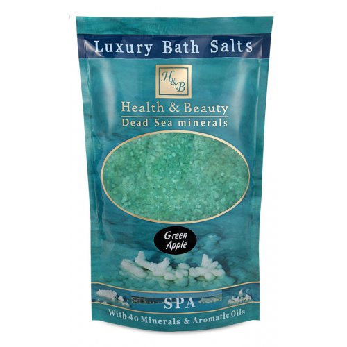 H&B Luxury Bath Salts with 40 Dead Sea Minerals - Green Apple