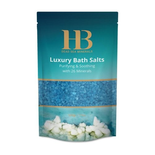 H&B Luxury Blue Bath Salts with 26 Dead Sea Minerals - Lavender Aroma