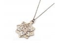 Ha'Ari Kabbalah Tikun Hava Pendant Necklace - Three Stars in Gold and Silver