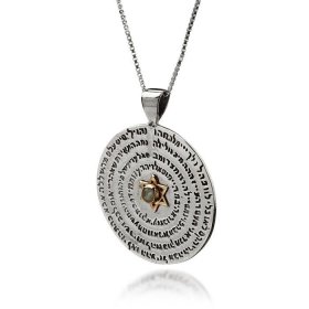 HaAri Kabbalah Wheel Pendant Necklace Silver & Gold
