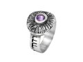 Ha'ari Silver Kabbalah Ring with Ani Ledoi  Choice of Amethyst or Topaz Gem