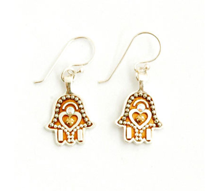 Hamsa Beadwork Earrings by Ester Shahaf