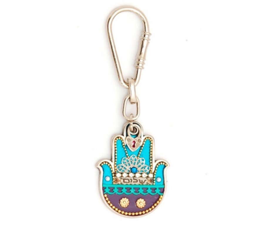 Hamsa Key Chain Shalom by Ester Shahaf