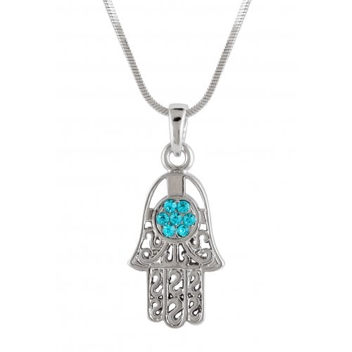 Hamsa Necklace with Turquoise Stones