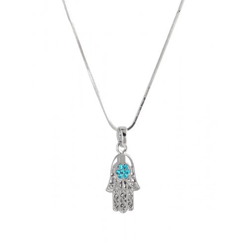 Hamsa Necklace with Turquoise Stones