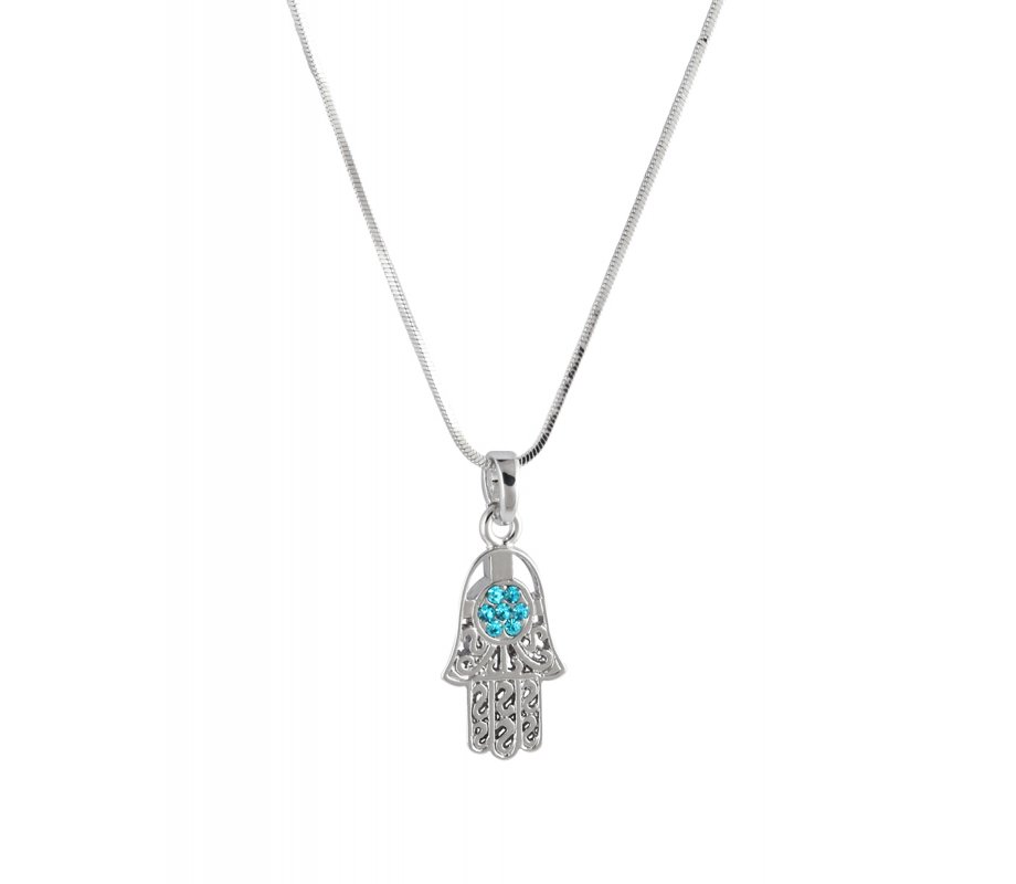 Hamsa Necklace with Turquoise Stones