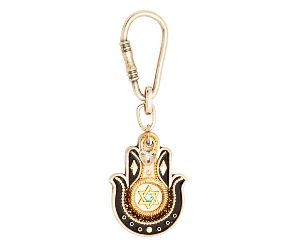 Hamsa keyring with Star of David by Ester Shahaf