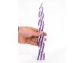 Handcrafted Braided Beeswax Havdalah Candle - Purple and White