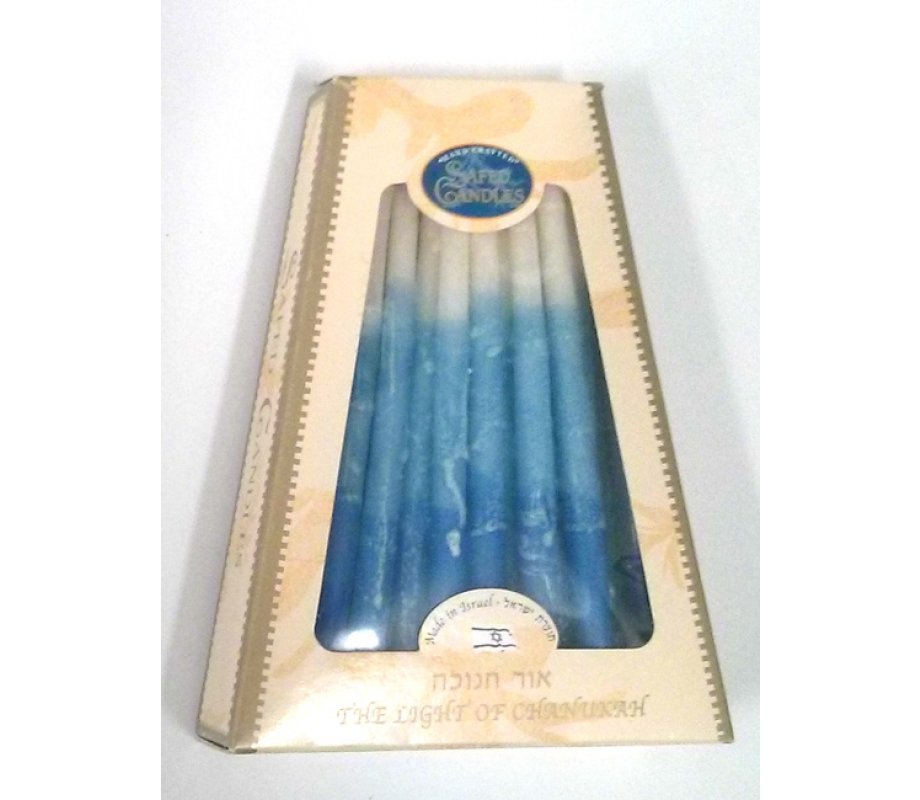 Handcrafted Dripless Decorative Chanukkah Candles - Blue and White
