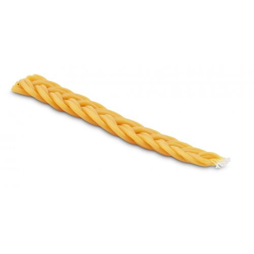 Handcrafted Flat Beeswax Braided Havdalah Candle - Yellow Gold