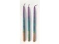 Handmade Dripless Hanukkah Candles - Gold Purple and Turquoise