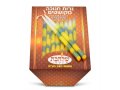 Handmade Decorative Chanukah Candles for Menorah - Lemon, Green and White